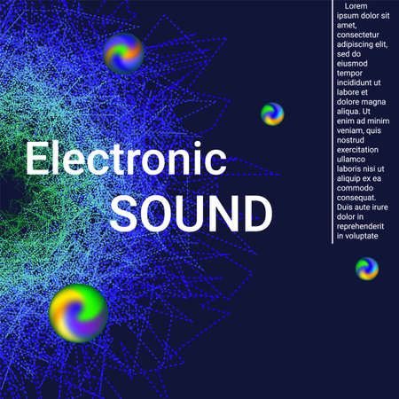 Minimal vector coverage. Cover design for electronic music festival.  Modern web template. Business , technology background. Music abstract composition.のイラスト素材