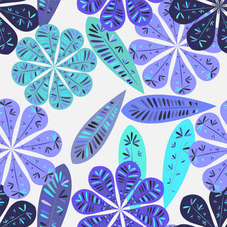 Modern template with seamless floral pattern. Vector seamless floral pattern. Spring decoration. Vector illustration isolated. Abstract vector background.のイラスト素材