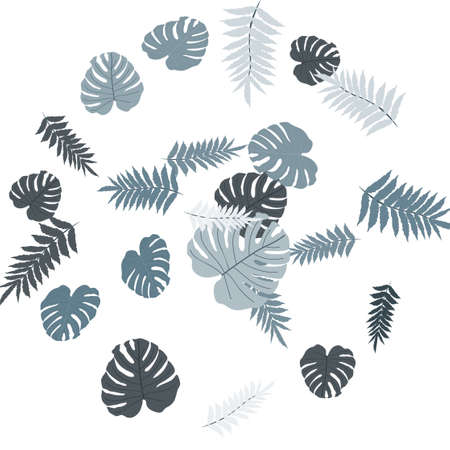 Vector tropical pattern, bright tropical foliage, monstera leaves. Modern bright summer print design of thickets of tropical leaves from the jungle.のイラスト素材
