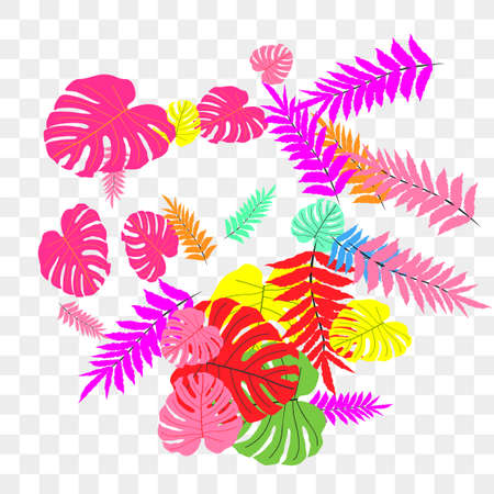 Trendy vector tropical pattern, great design for any purposes. Beautiful spring garden. Tropical backdrop. Summer green garden. Summer tropical leaf. Holiday decoration.のイラスト素材