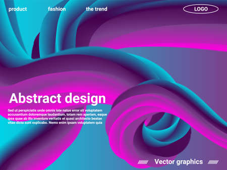 Creative template with fluid rainbow wave elements. Abstract wave liquid shape. Futuristic concept. Abstract background with bright gradient and light effect.のイラスト素材