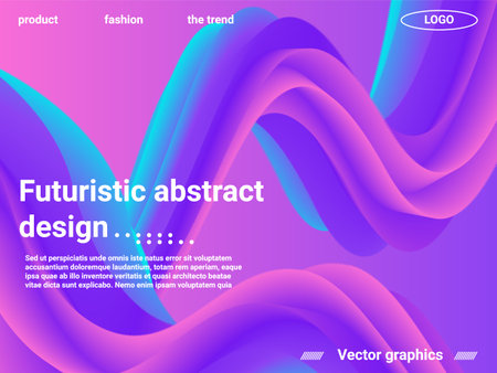 Futuristic abstract background. Abstract landing page template. Website concept. Trendy rainbow...