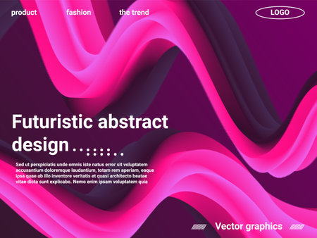 Futuristic abstract background. Abstract wave liquid shape. Website concept. Modern graphic texture. Vector 3d illustration.のイラスト素材