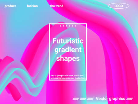 Creative template with fluid rainbow wave elements. Abstract liquid form of liquid color. Creative vector concept. Trendy rainbow gradient for wave poster, flyer.のイラスト素材