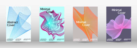 Modern design template. A set of modern abstract covers. Future futuristic template with abstract current forms for banner design, poster, booklet, report, journal.のイラスト素材