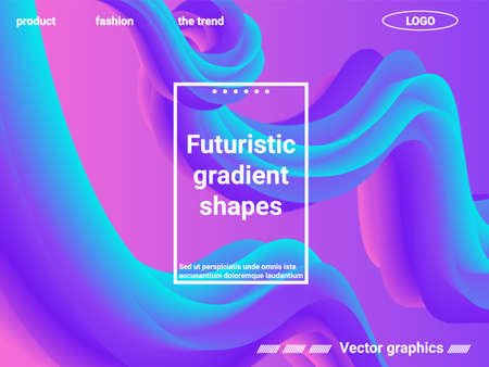 Futuristic abstract background. Abstract liquid form of liquid color. Creative vector concept. Trendy rainbow gradient for wave poster, flyer.のイラスト素材