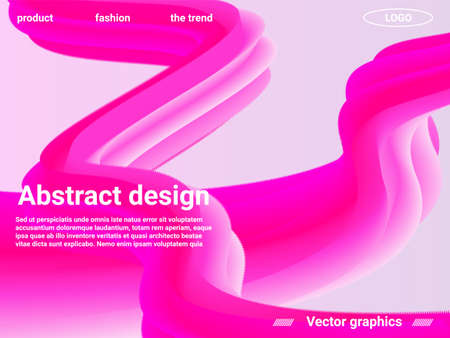 Creative template with fluid rainbow wave elements. Abstract 3d cover with bright gradient. Creative vector concept. Abstract background with bright gradient and light effect.のイラスト素材