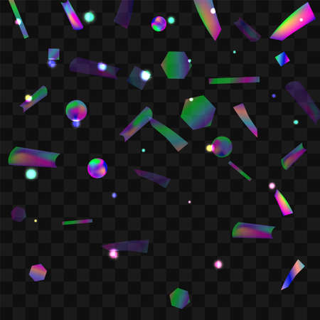 Hologram Confetti. Great design for any purposes.  Banner template. Blur background. Blurred concept. Colorful space background. Holiday, birthday.のイラスト素材