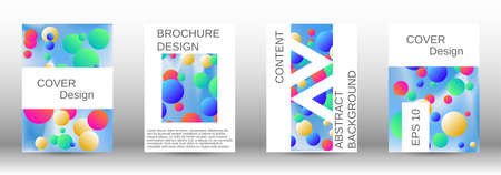 Creative backgrounds from round shapes. A set of modern abstract covers. Future futuristic template with abstract balls for design of banner, poster, booklet, report, magazine.のイラスト素材