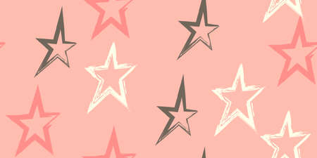 Modern illustration for wrapping paper design. Wallpaper wrapping paper textile print. Creative stylish background. Brush stroke vector illustration. Seamless pattern.のイラスト素材