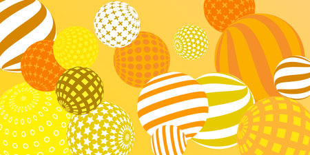 Retro 3d illustration abstract balls, great design for any purposes. Modern cover concept. Vector modern banner. Background wall design.のイラスト素材