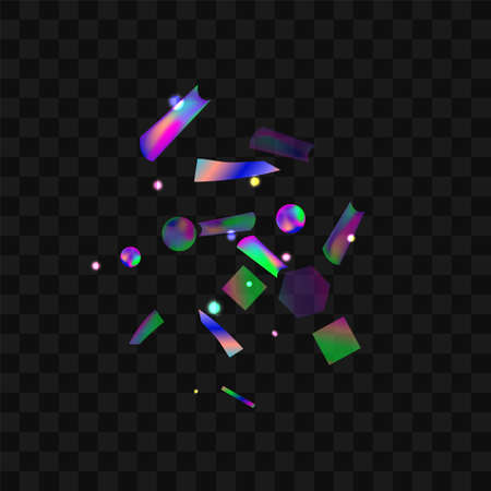 Hologram Confetti. Great design for any purposes.  Banner template. Blur background. Blurred concept. Colorful space background. Holiday, birthday.のイラスト素材
