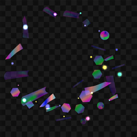 Hologram Confetti. Great design for any purposes.  Banner template. Blur background. Blurred concept. Colorful space background. Holiday, birthday.のイラスト素材