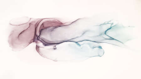 Alcohol ink. Banner. Marble background. Vintage watercolor illustration in shades of blue, green, red for decorative design. Modern Art. Elegant digital effect. Abstract print.の写真素材