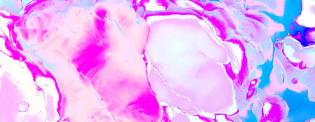 alcohol ink. Beautiful cartoon background with a magical fairy tale design in blue, pink, blue...