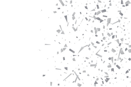 Silver glitter confetti on a white background. Illustration of a drop of shiny particles. decorative element. Luxury background for your design, cards, invitations, gift, vip.のイラスト素材