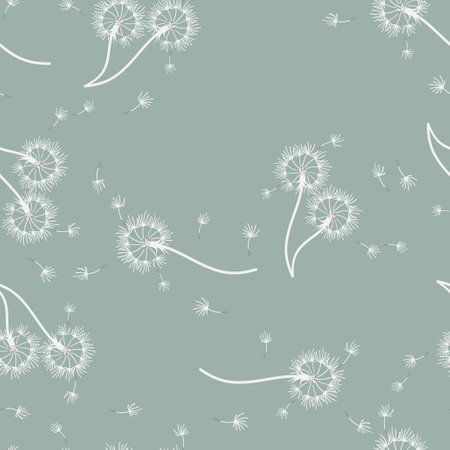 Seamless pattern with dandelion seeds. vector illustration.のイラスト素材