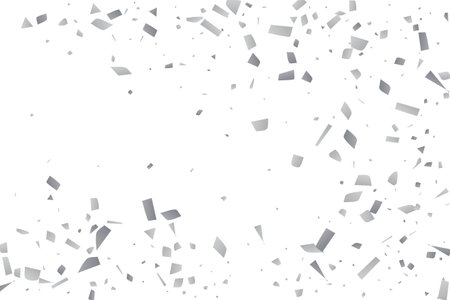 Silver glitter confetti on a white background. Illustration of a drop of shiny particles. decorative element. Luxury background for your design, cards, invitations, gift, vip.のイラスト素材