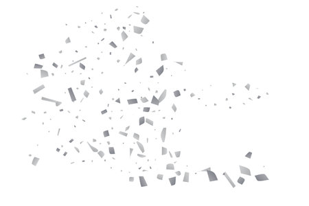 Silver glitter confetti on a white background. Illustration of a drop of shiny particles. decorative element. Luxury background for your design, cards, invitations, gift, vip.のイラスト素材