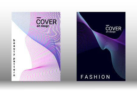 Elegant flowing shapes with harmonious gradients. Perfect for creating modern posters, banners, or digital templates. A visually striking vector design for trendy projects.のイラスト素材