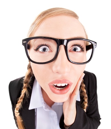 Photo of a funny surprised girlの写真素材