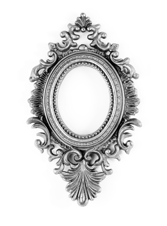 Silver vintage ornate frameの写真素材