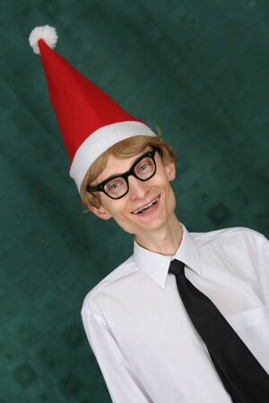 Cute Christmas nerd の写真素材