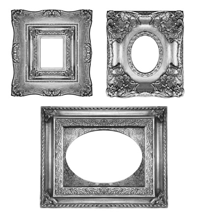 Vintage silver ornate framesの写真素材