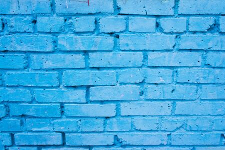 background and texture of blue brick wall の写真素材