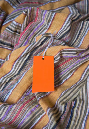 orange tag with empty space for your writing の写真素材