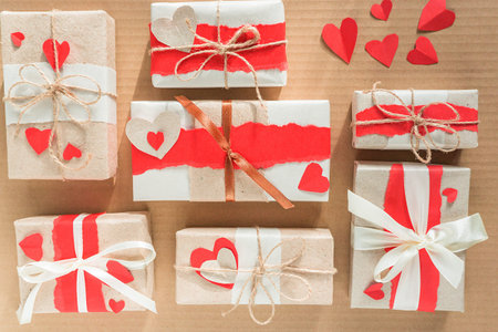 many gifts wrapped paper