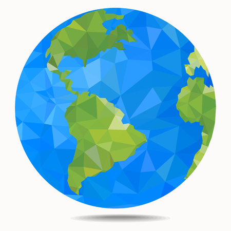 Polygonal style vector illustration of earth planetのイラスト素材