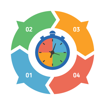 Vector circle element for infographic. Template for graph, presentation and round chart. Abstract background.のイラスト素材