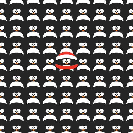 Seamless cartoon pattern with penguins. Christmas vector pattern.のイラスト素材