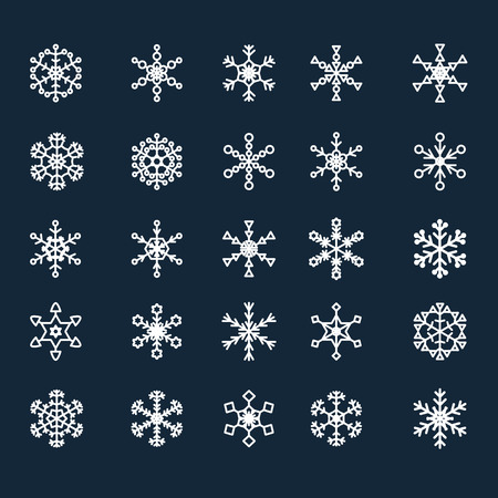 Collection of snowflakes for christmas winter designのイラスト素材