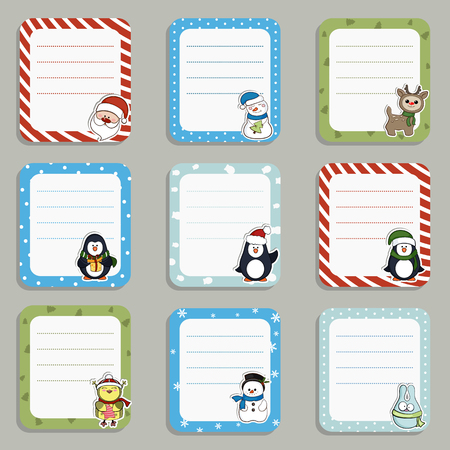 Collection of cute frames. Christmas theme.のイラスト素材