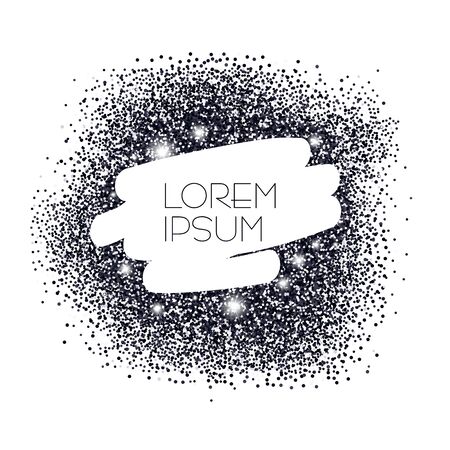 Black Glitter background. Black sparkles on white background.のイラスト素材