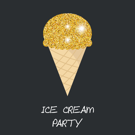 Ice cream cone. Design card. Ice cream party.のイラスト素材