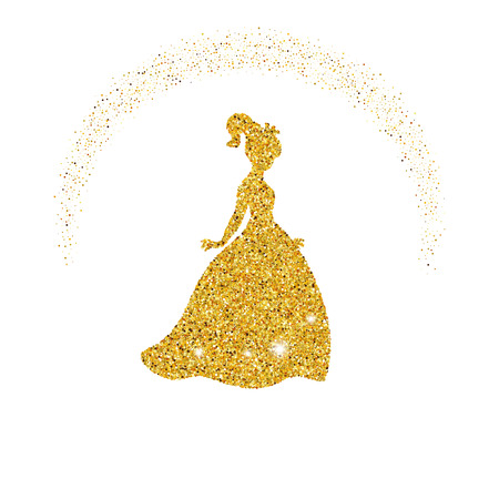 Princess with dust glitters on white background.のイラスト素材