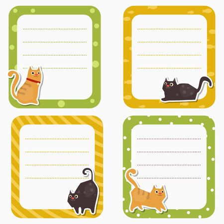 Cute cards with kitten.のイラスト素材