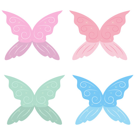 Set of fairy wings isolated on white background.のイラスト素材