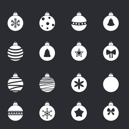 Colorful christmas balls set. Christmas tree decorations.のイラスト素材