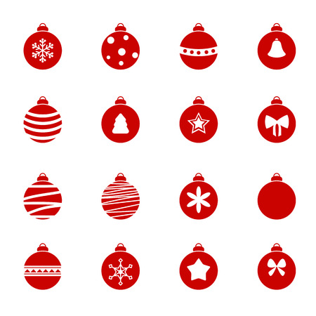 Colorful christmas balls set. Christmas tree decorations.のイラスト素材