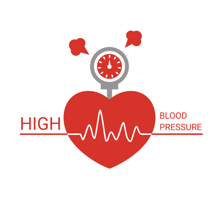 High blood pressure icon. Vector illustration on a white background.のイラスト素材