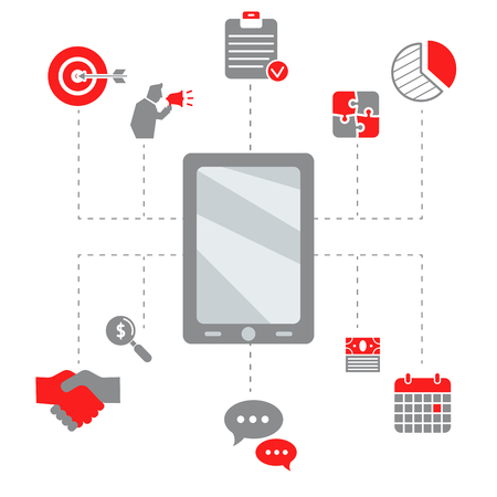Internet Business concept. Background with business and finance icons.のイラスト素材
