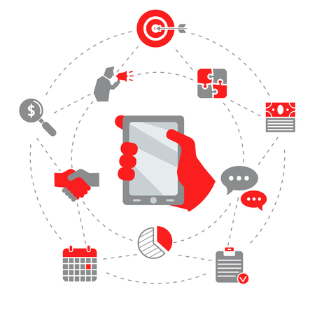 Internet Business concept. Background with business and finance icons.のイラスト素材