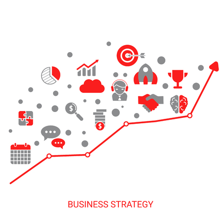 Business design concept. Background with business and finance icons.のイラスト素材