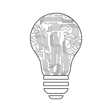 Digital idea concept. Computer circuit board. Vector illustration.のイラスト素材