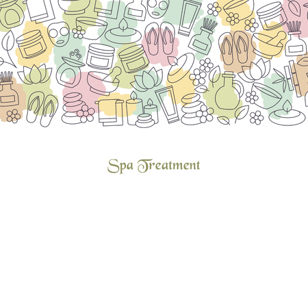 Background with spa icons. Beauty and spa design concept.のイラスト素材
