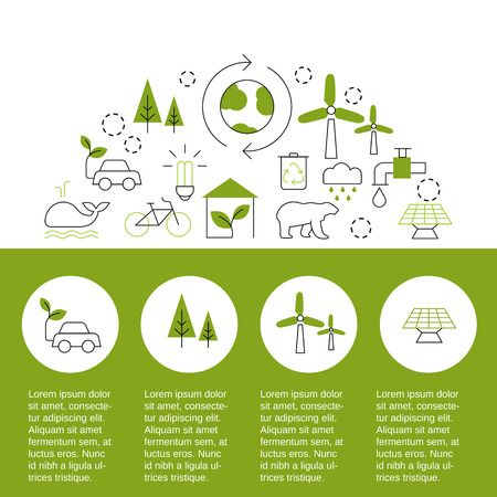 Presentation green energy infographic template. Isolated vector illustration.のイラスト素材